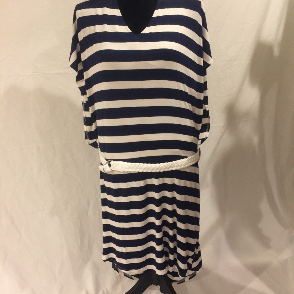 Bondeye size small blue and white striped dress